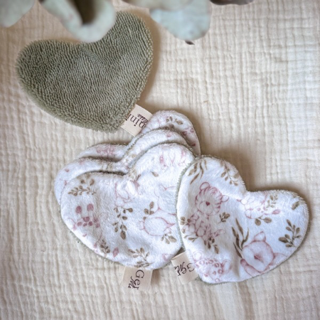 Lot 5 lingettes Coeur