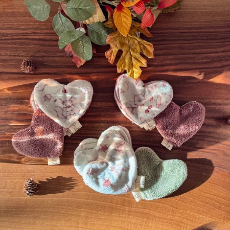 Lot 5 lingettes Coeur Automne